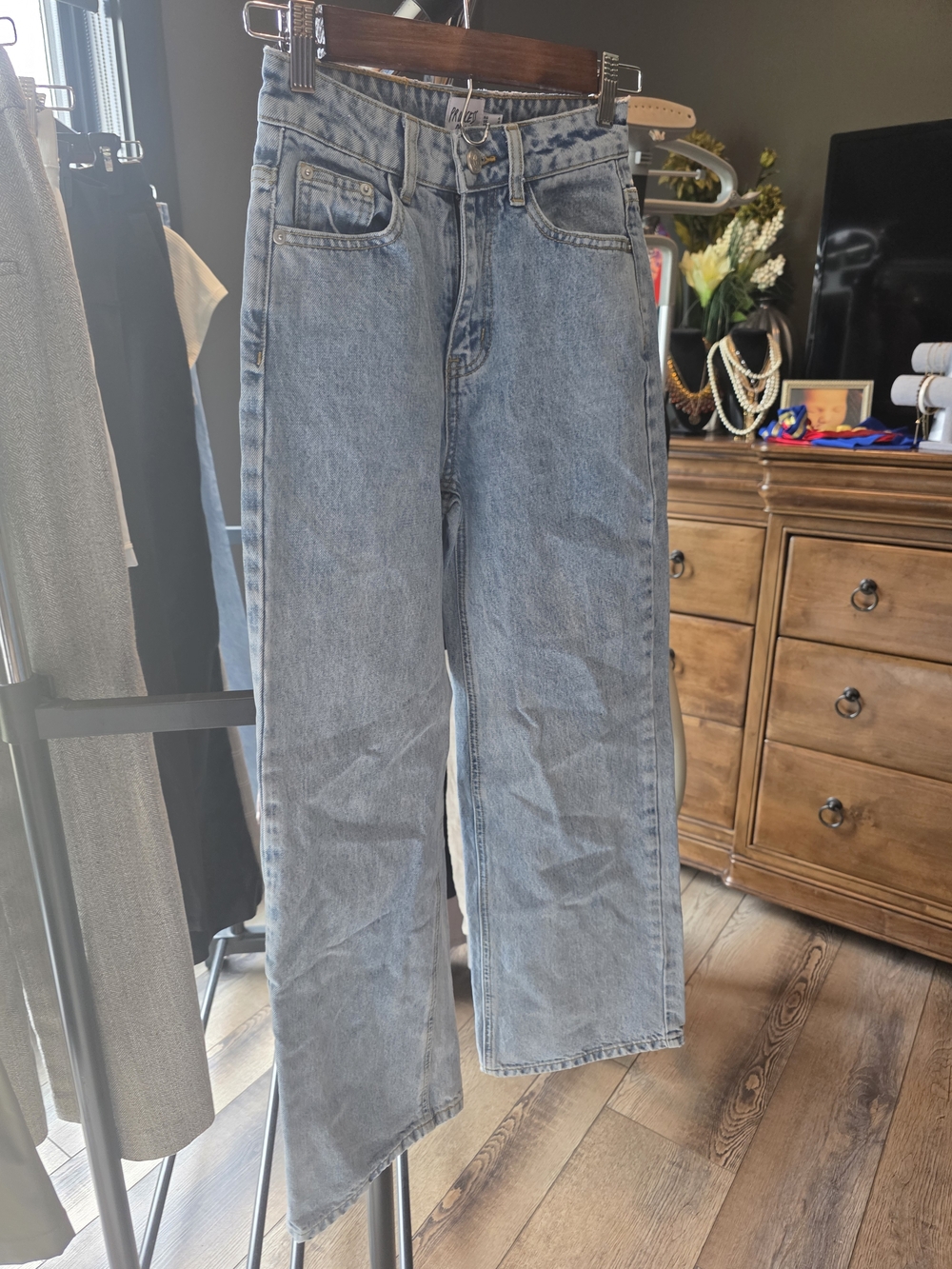 Princess Polly Light Blue Straight Jeans